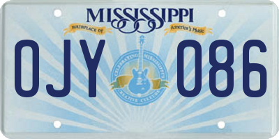 MS license plate OJY086