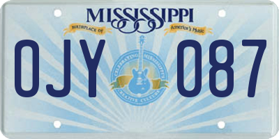 MS license plate OJY087