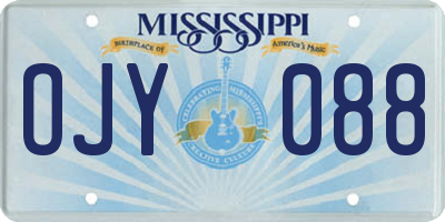 MS license plate OJY088