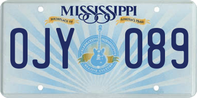 MS license plate OJY089