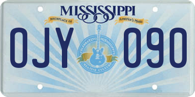 MS license plate OJY090