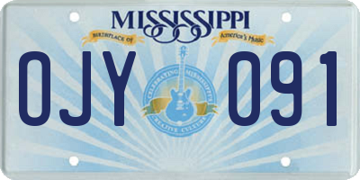 MS license plate OJY091