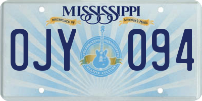 MS license plate OJY094