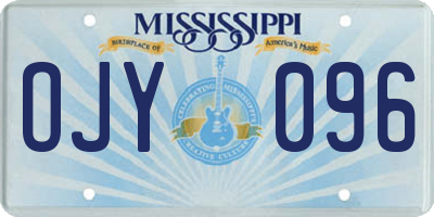 MS license plate OJY096