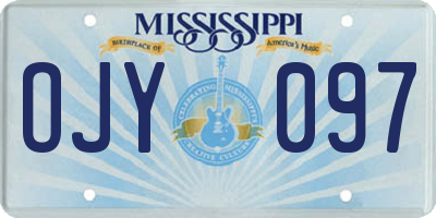 MS license plate OJY097