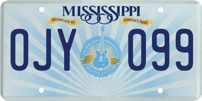MS license plate OJY099