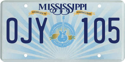MS license plate OJY105