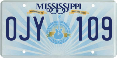 MS license plate OJY109