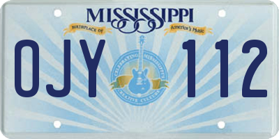 MS license plate OJY112