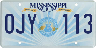 MS license plate OJY113