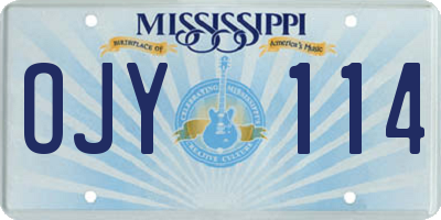 MS license plate OJY114