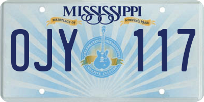 MS license plate OJY117