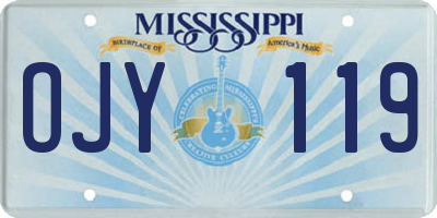 MS license plate OJY119