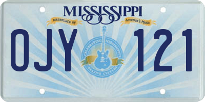 MS license plate OJY121