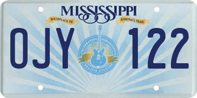 MS license plate OJY122