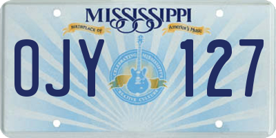 MS license plate OJY127