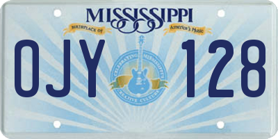 MS license plate OJY128