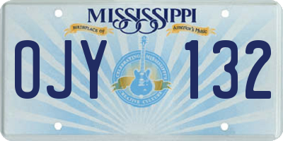 MS license plate OJY132
