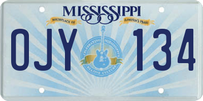 MS license plate OJY134
