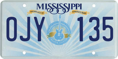 MS license plate OJY135