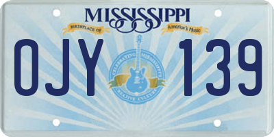 MS license plate OJY139