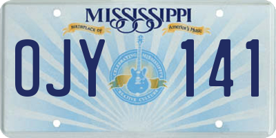 MS license plate OJY141