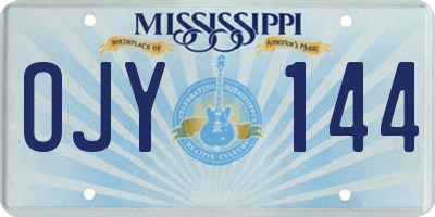 MS license plate OJY144