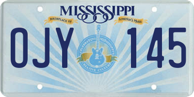 MS license plate OJY145