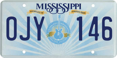 MS license plate OJY146