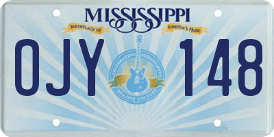 MS license plate OJY148