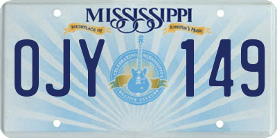 MS license plate OJY149