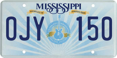 MS license plate OJY150