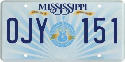 MS license plate OJY151