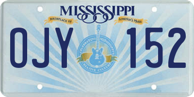 MS license plate OJY152