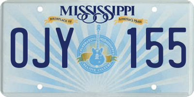MS license plate OJY155