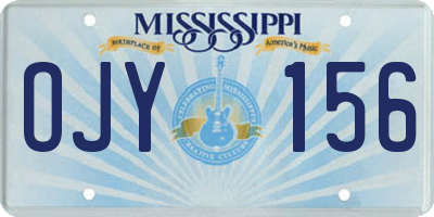 MS license plate OJY156