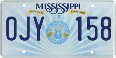 MS license plate OJY158