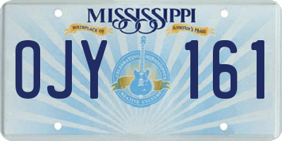 MS license plate OJY161
