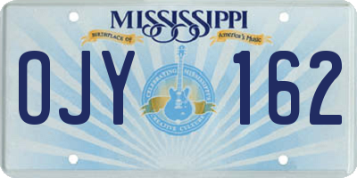 MS license plate OJY162