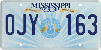 MS license plate OJY163