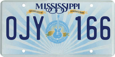 MS license plate OJY166