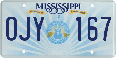 MS license plate OJY167