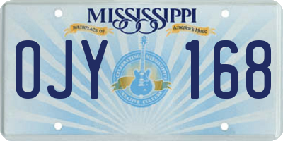 MS license plate OJY168