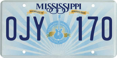 MS license plate OJY170
