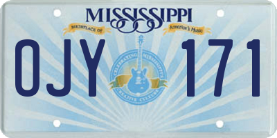 MS license plate OJY171