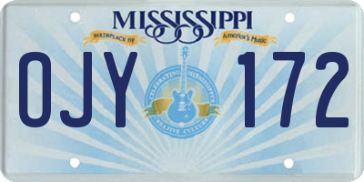 MS license plate OJY172