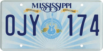 MS license plate OJY174