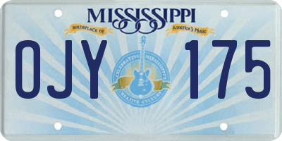 MS license plate OJY175