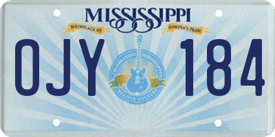 MS license plate OJY184