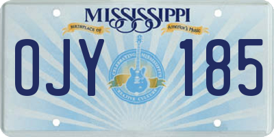 MS license plate OJY185